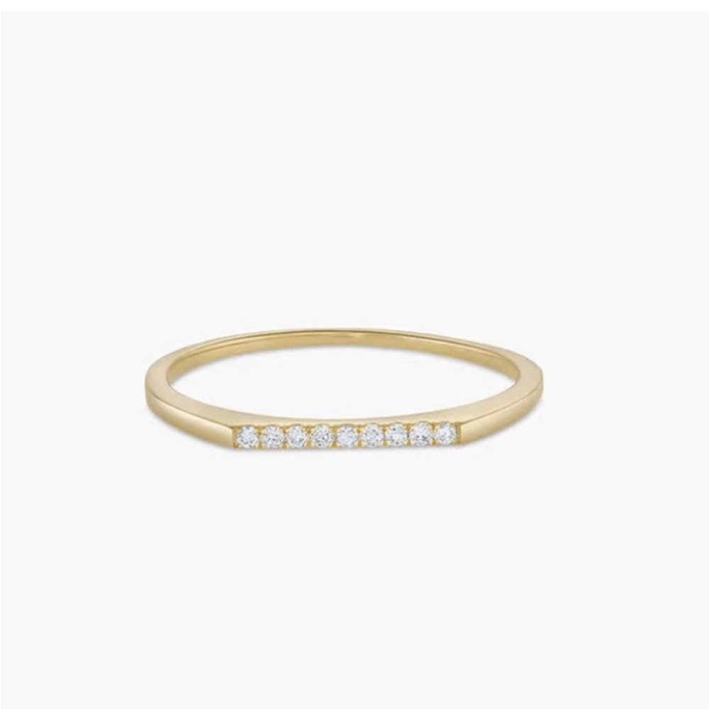 Gorjana 14k Solid Gold Diamond Bar Ring